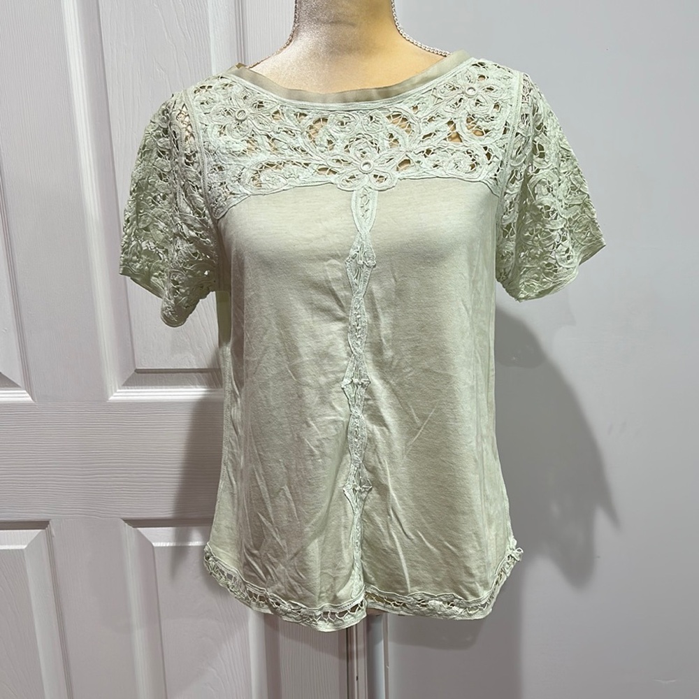 Anthropologie Vanessa Virginia Mint Blouse Size Small